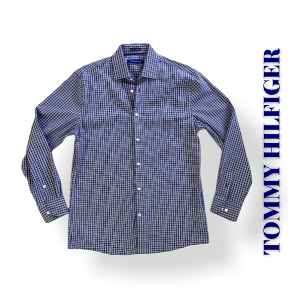 Tommy Hilfiger Slim Fit Plaid Dress Shirt - Picture 1 of 7